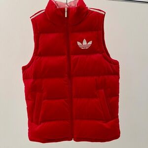 Adidas Adicolor 70s Velvet Puffer Vest - Scarlet Red (S) Like New!